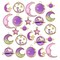 24 Pieces Assorted Gold Plated Enamel Cat Moon Star Celestial Charm Pendant DIY for Earrings Necklace Bracelet Jewelry Making and Crafting (M582-Purple)